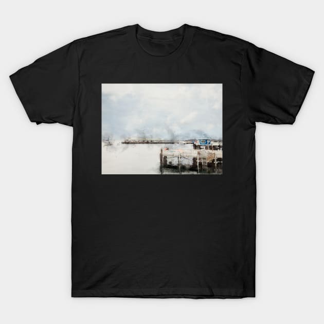 Monterey Bay Fisherman's Wharf Digital Watercolor 2021 T-Shirt by MSBoydston